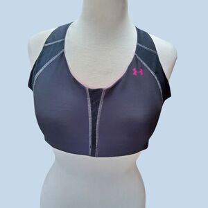 Under Armour Racer Back Compression Grey Sports Bra